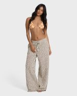 Vivid Wave Elastic Waist Pants - Teak - Image 5