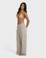 Vivid Wave Elastic Waist Pants - Teak - Image 7