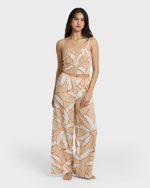 Tropic Breeze Elastic Waist Pants - Stone