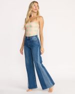 Free Fall High-Waist Denim Flare Pants - Middle Broken Blue - Image 4