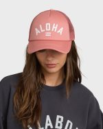 Across Waves Trucker Hat - Dark Coral - Image 2