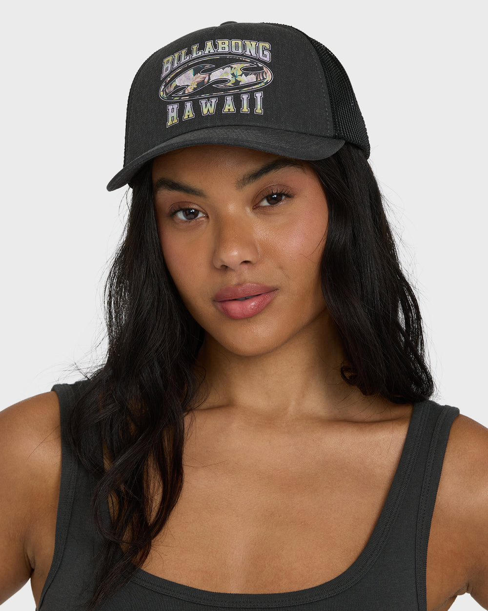 24E551516_BPB_OM-1_863de42f-7b52-48bf-a3e3-2f63dc956bc7.jpg Shadow Tropics Hi Trucker Hat - Black Pebble - Image 1