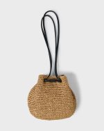 Date Palm Crossbody Mini Straw Tote - Tan - Image 3