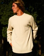 Essential Thermal Long Sleeve Knit Tee - Oatmeal - Image 7