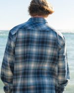 Coastline Long Sleeve Flannel Shirt - China Blue - Image 8