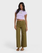 Free Fall High-Waist Twill Pants - Martini Olive