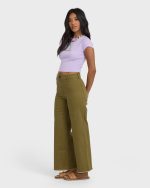 Free Fall High-Waist Twill Pants - Martini Olive - Image 4