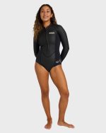 2mm Salty Dayz Long Sleeve Springsuit - Glideskin Black - Image 3