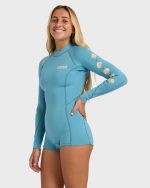 2mm Spring Fever Long Sleeve Springsuit - Surf Blue - Image 4