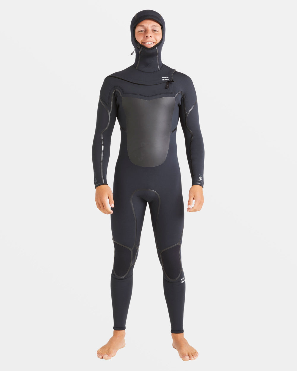 ABYW200119_BLK_OM-F_b88e11ae-71da-49dc-915e-f9c6bf0d3432.jpg 5/4mm Absolute Natural+ Upcycler Welded Chest Zip Hooded Wetsuit - Black - Image 1
