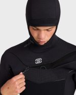 4/3mm Furnace Ultra Gullwing Hooded Full Wetsuit - Black - Image 3