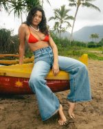 Free Fall High-Waist Denim Flare Pants - Atlantic Deep - Image 2