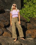 Free Fall High-Waist Twill Pants - Martini Olive - Image 2