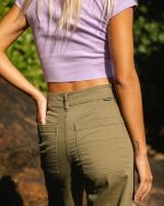 Free Fall High-Waist Twill Pants - Martini Olive - Image 5