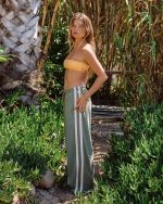 Wave Stamp Knit Pants - Army Green - Image 3