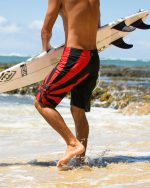 A.I. Rising Sun Pro 22" Boardshorts - Black/Red - Image 3