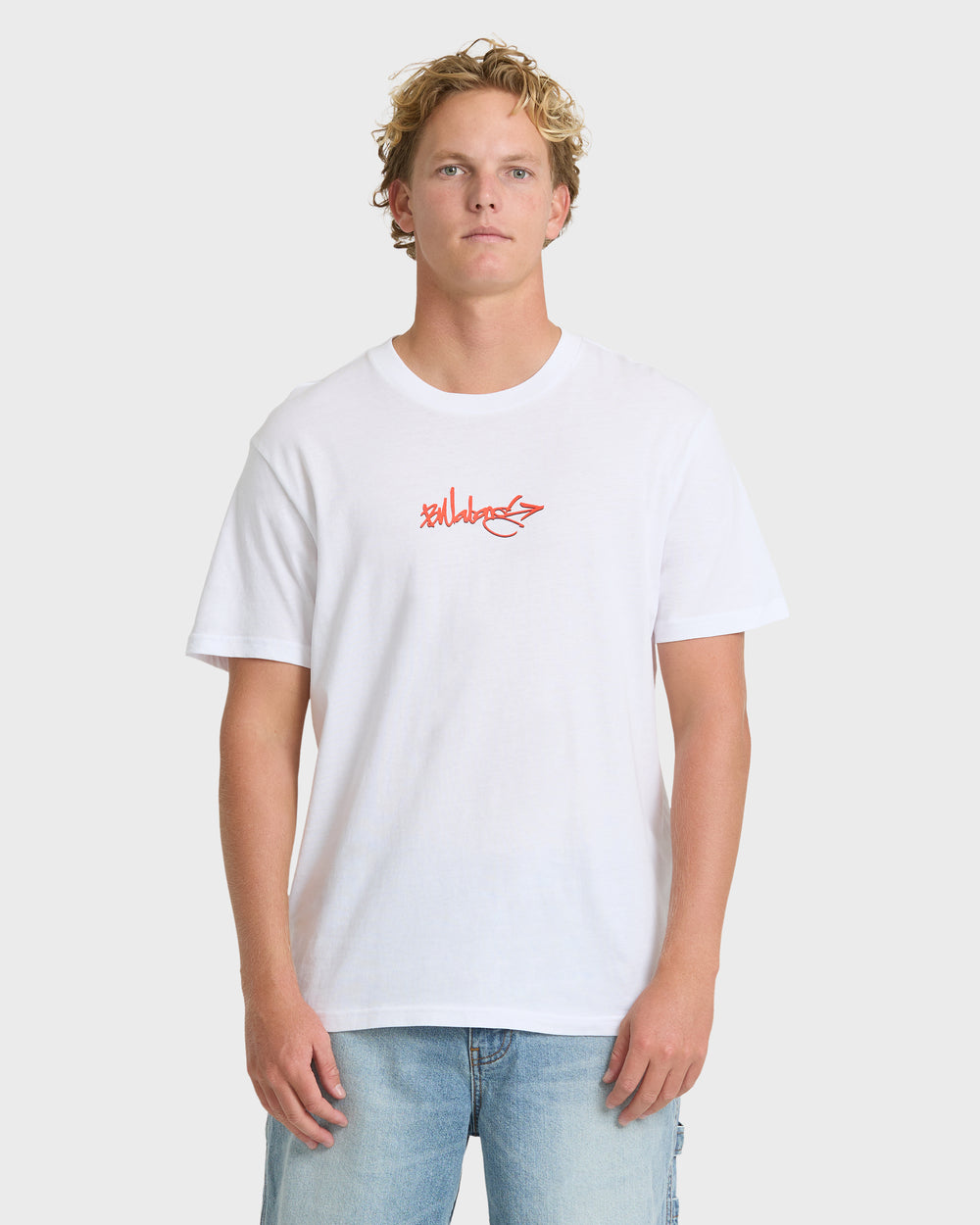 BL000123M_WHT_OM-F.jpg Occys Point Premium Short Sleeve Cotton T-Shirt - White - Image 1
