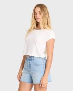 Daily Tee Solid Short Sleeve Knit T-Shirt - Salt Crystal - Image 4