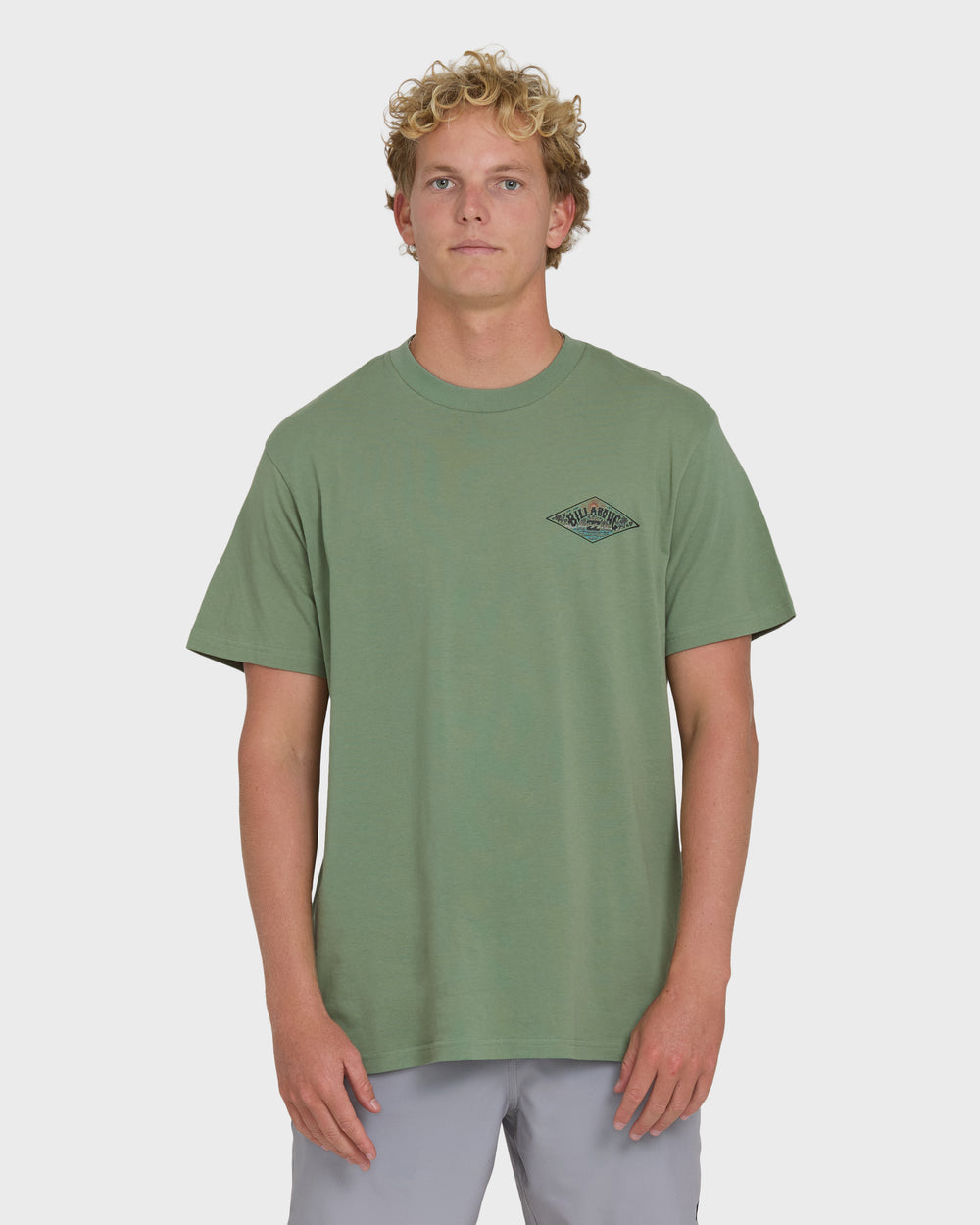 BL000134M_HEG_OM-F.jpg A/Div Arch Premium Short Sleeve Knit T-Shirt - Hedge Green - Image 1