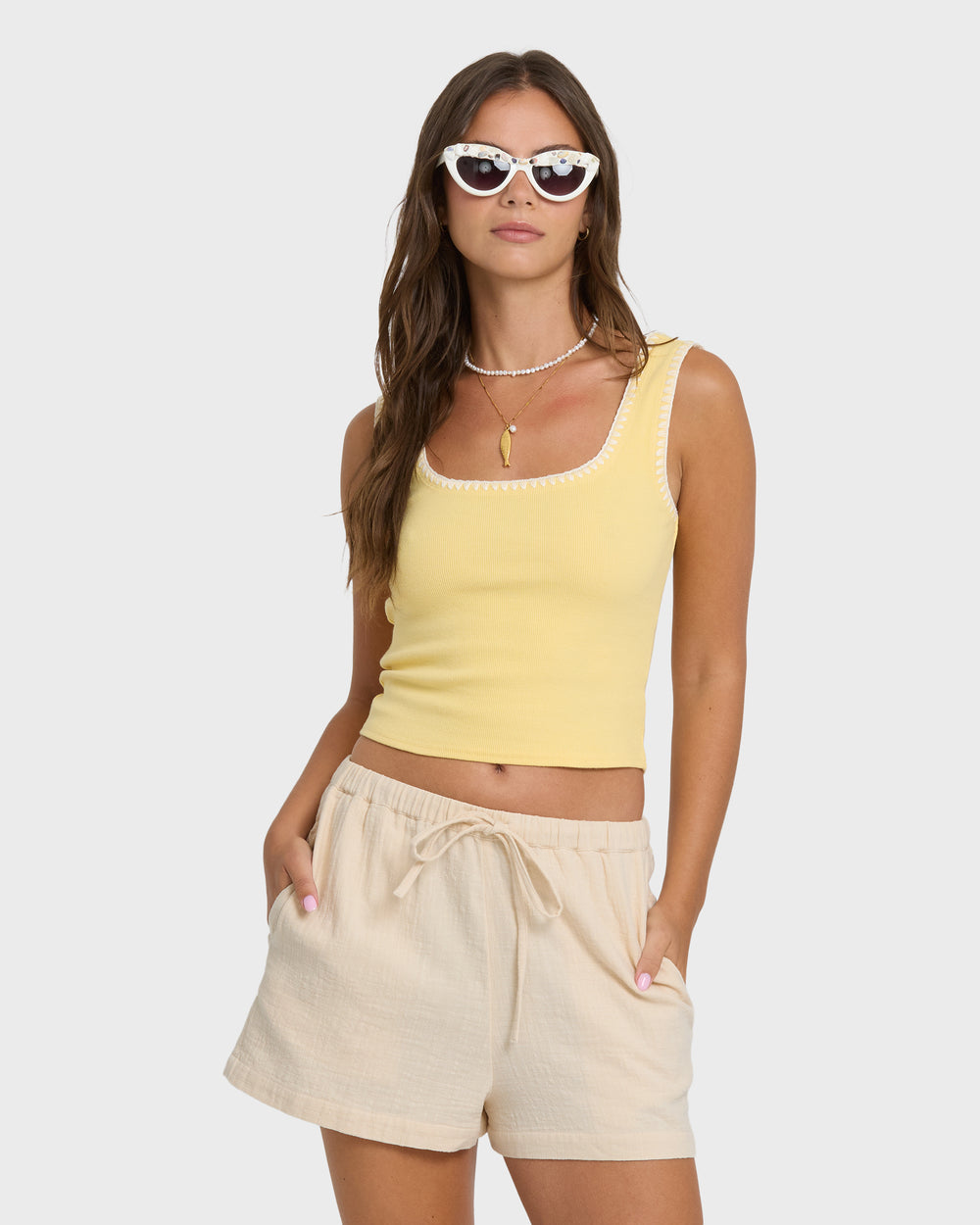 BL000139_DOV_OM-F.jpg Wanderer Woven Shorts - Dove - Image 1