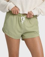 Road Trippin Elastic Waist Shorts - Avocado - Image 2