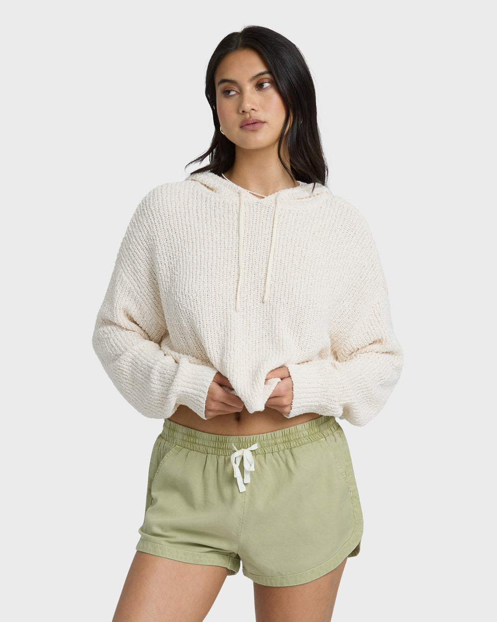 BL000150_AVO_OM-F_271b54d0-6780-4233-b8ca-822d5713c4b0.jpg Road Trippin Elastic Waist Shorts - Avocado - Image 1