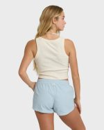 Road Trippin Elastic Waist Shorts - Washed Chambray - Image 2