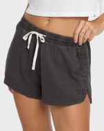 Road Trippin Elastic Waist Woven Shorts - Off Black - Image 5