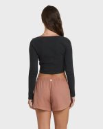 Road Trippin Elastic Waist Woven Shorts - Sugar Almond - Image 2