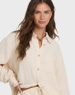 Wanderer Long Sleeve Woven Shirt - Dove - Image 5