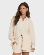 Wanderer Long Sleeve Woven Shirt - Dove