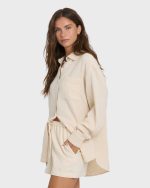 Wanderer Long Sleeve Woven Shirt - Dove - Image 4