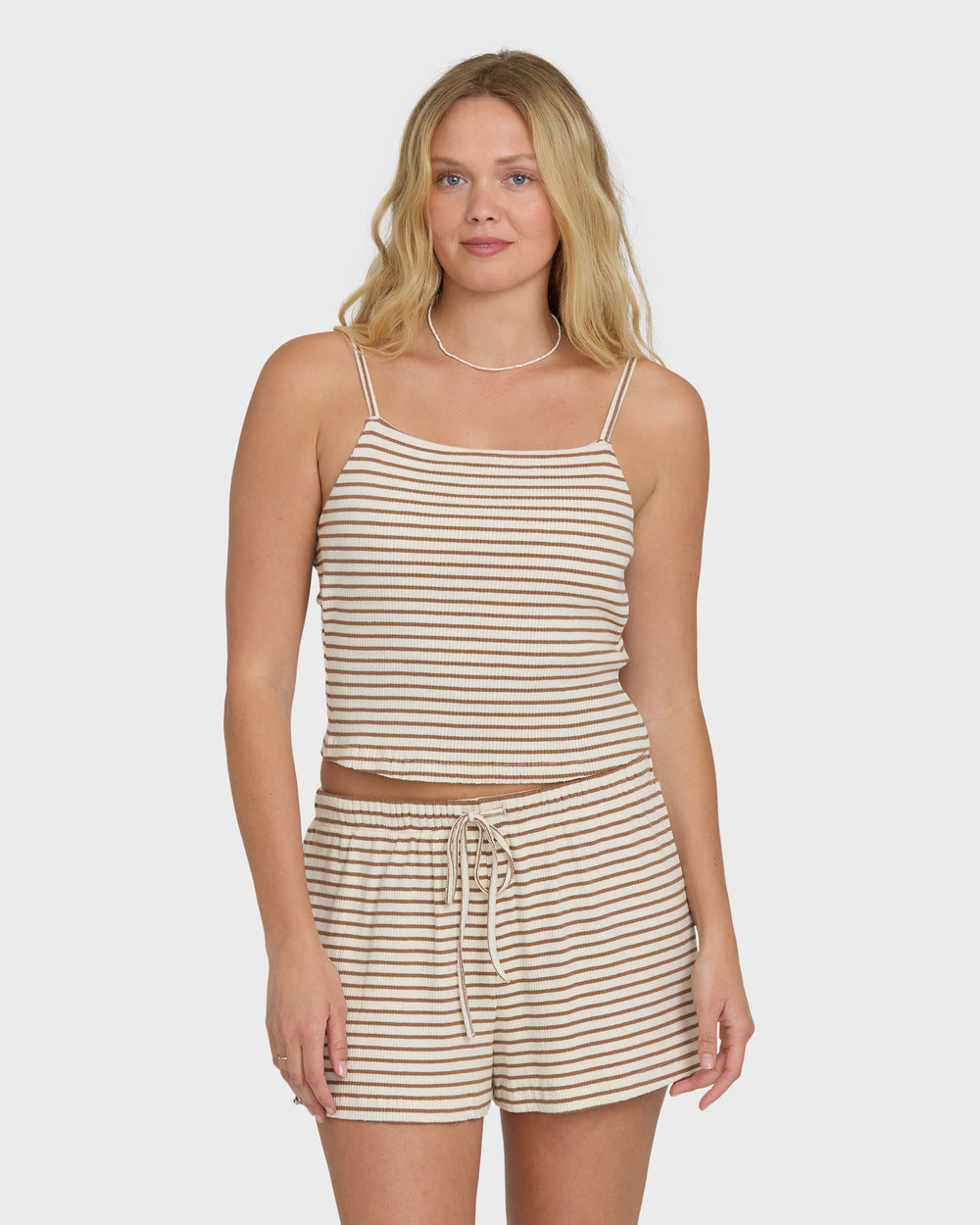 BL000156W_BRST_OM-F.jpg Easy Livin Knit Shorts - Brown Stone - Image 1
