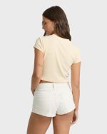 Get Low Denim Shorts - Salt Crystal - Image 2