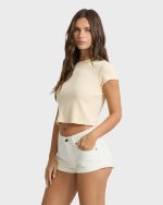 Get Low Denim Shorts - Salt Crystal - Image 3