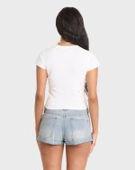 Get Low Denim Shorts - Light Wash Destroy - Image 2