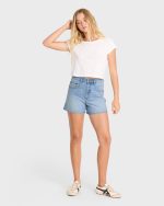 Shifter Denim Shorts - Light Wash - Image 4