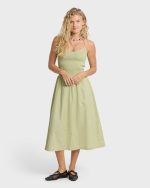 Hidden Cove Midi Dress - Smoke Green - Image 3