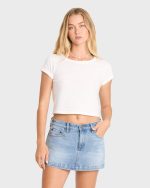 Micro Moment Denim Skort - Faded Indigo Fray