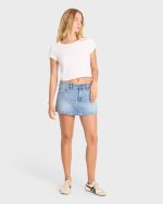 Micro Moment Denim Skort - Faded Indigo Fray - Image 4