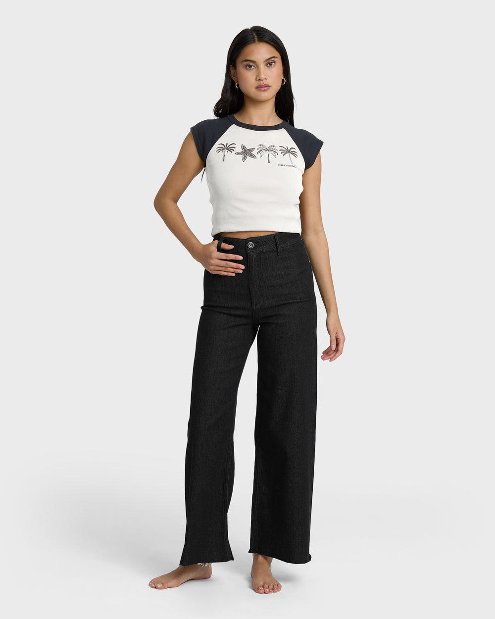 BL000195_BLK_OM-F.jpg Free Fall High-Waist Twill Pants - Black - Image 1