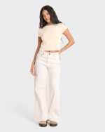 Free Fall Flare 5-Pocket Pants - Sea Salt - Image 4