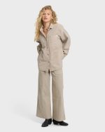 Rival Wide Leg Pants - Cobblestone - Image 3