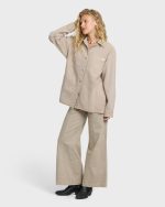 Rival Wide Leg Pants - Cobblestone - Image 4