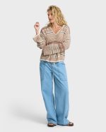 Baja Beach Hooded Sweater - White / Brown - Image 4