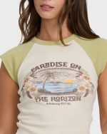 Horizon Raglan Short Sleeve Knit T-Shirt - Cactus - Image 5