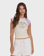 Horizon Raglan Short Sleeve Knit T-Shirt - Vintage Violet