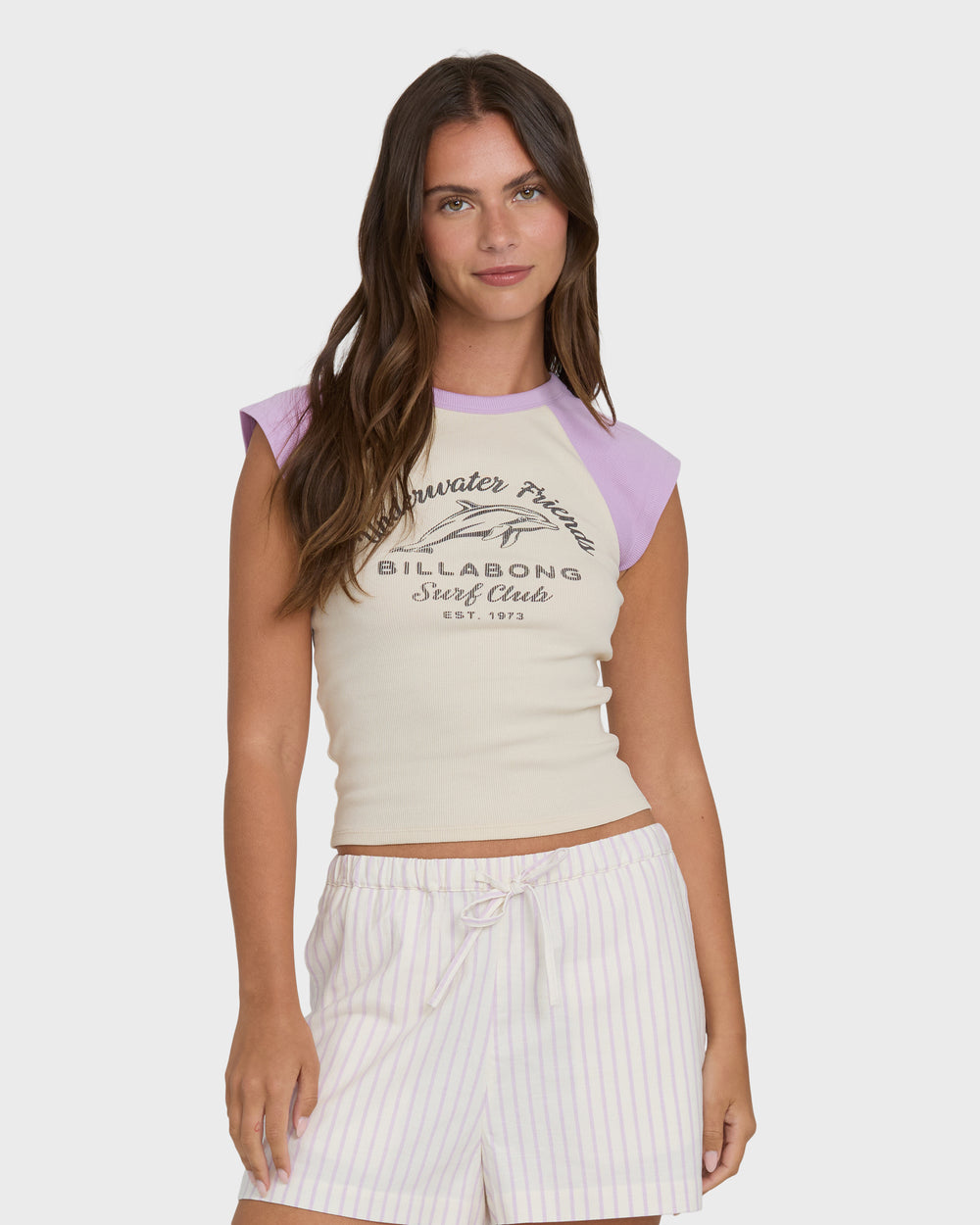 BL000216W_VGV_OM-F.jpg Horizon Raglan Short Sleeve Knit T-Shirt - Vintage Violet - Image 1