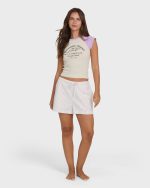 Horizon Raglan Short Sleeve Knit T-Shirt - Vintage Violet - Image 4