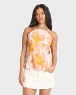 Floral Trippin Tank Top - Salt Crystal